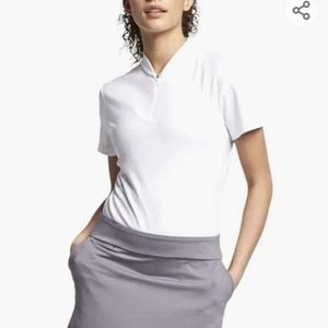 NWT L Nike White short sleeve polo